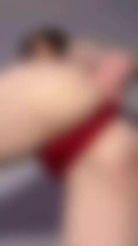 Red panties pulled low for a teasing view by katequinnxxx