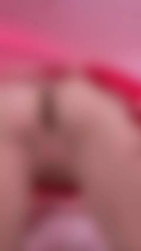 Wet shaved pussy teased in red lingerie on the bed by alexagreyforyou