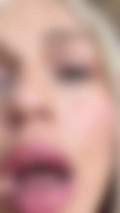 Blonde beauty teasing with her open mouth by alexagreyforyou