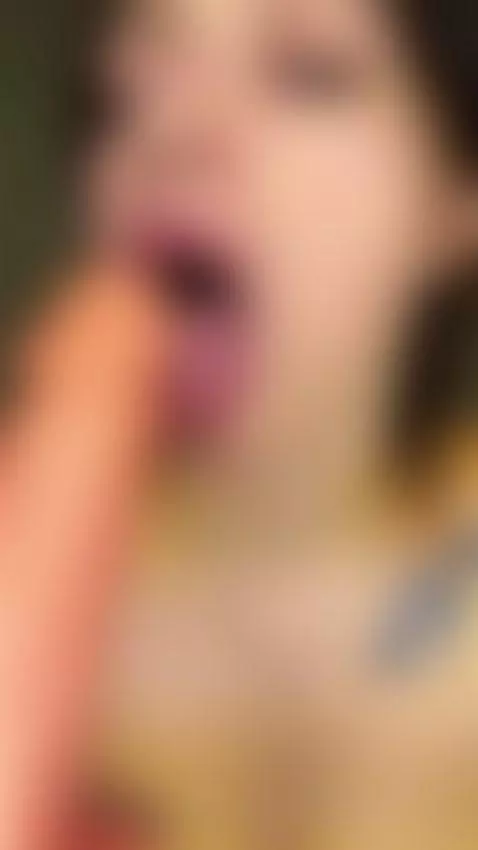 Tattooed amateur deepthroats a thick dildo in solo session. ... by emmyelfie