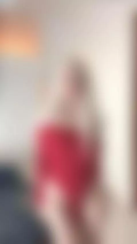 18+ Blonde bombshell in red crotchless knit, bare pussy teas... by alicetargaryen