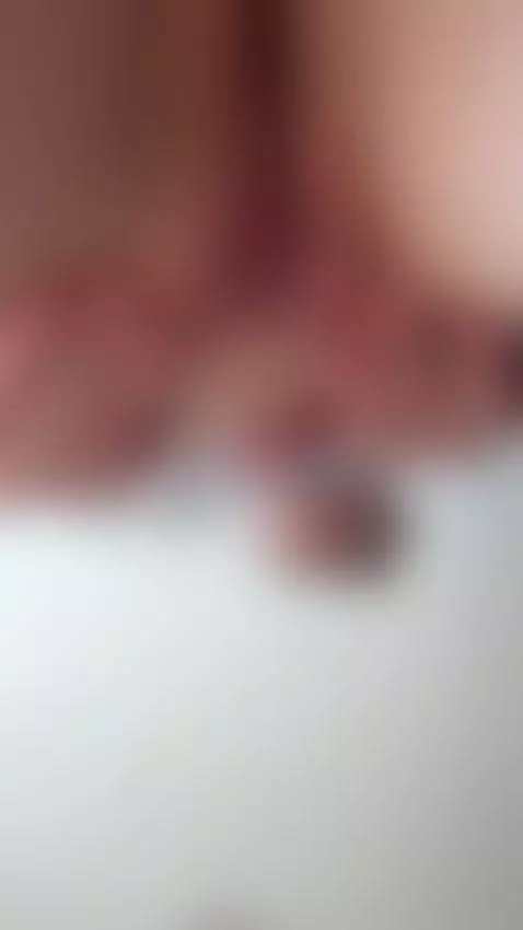 Wet slit held open with fingers as she leans down by rinfoster