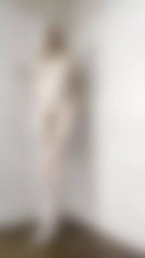 Skinny blonde spreads legs wide against wall by sanderslina