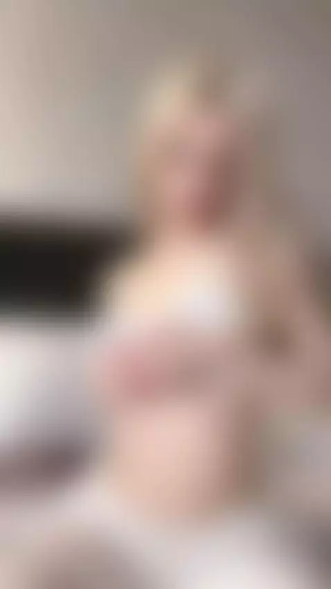 Blonde fingers tug her bra low over soft curves 😘 by sanderslina