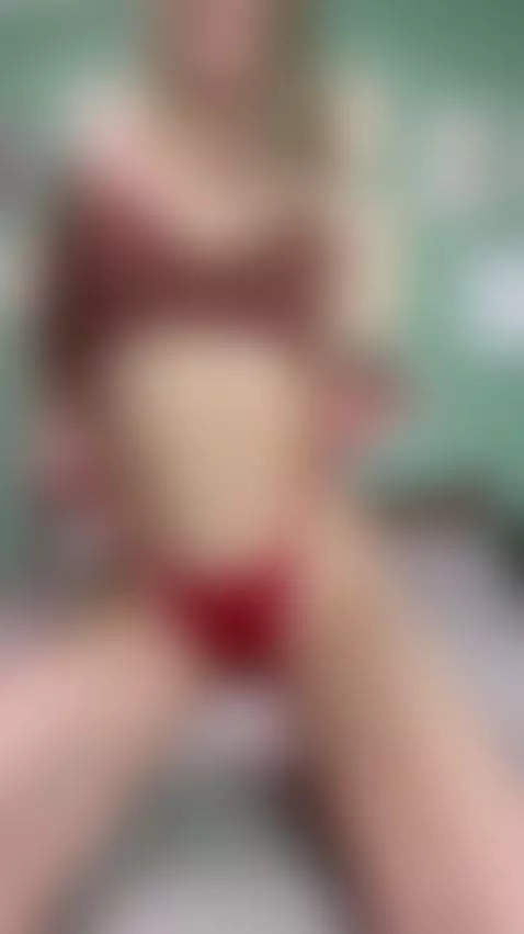 🔥 Red satin lingerie blonde goddess 😈 by callme-hotkris