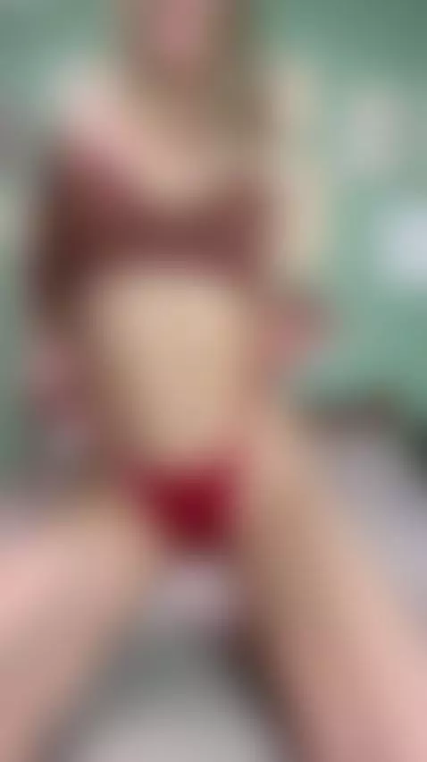 🍒 Blonde with perfect body in red lingerie by callme-hotkris