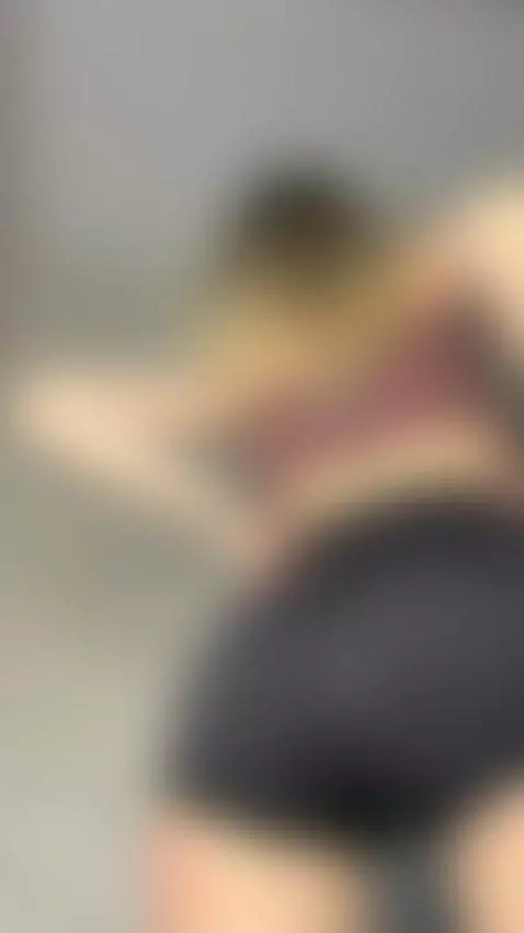 18+ Blonde teases sexy ass in tight black shorts. by quincysin1
