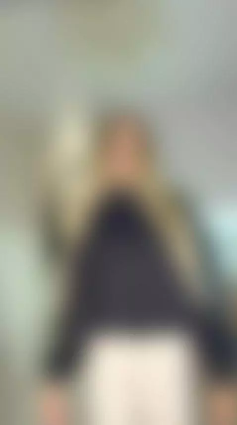 18+ Sexy blonde with long hair teasing in casual fit by quincysin1