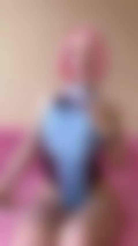 Pink hair girl sits legs apart in a tight bodysuit 💦 by sofichan