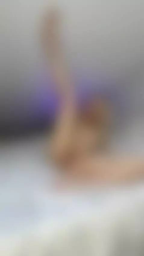 Nude on bed with raised leg and hand holding it 😈 full tease... by nikaname