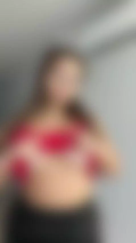 Big tits squeezed tight in red top by katerina-23
