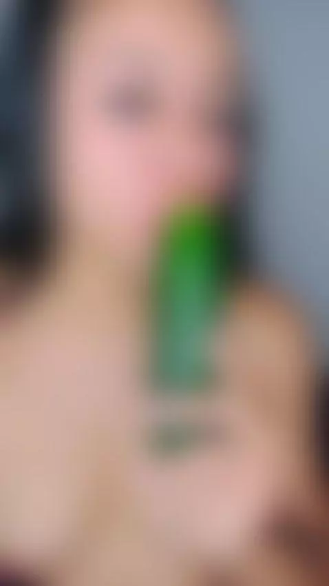 sucking a pickle thinking about your hard and delicious cock... by angelsavagee