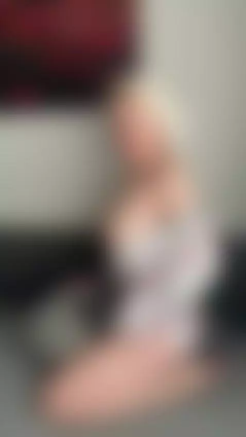 Blonde, kneeling, and already dripping. by kaylablonde