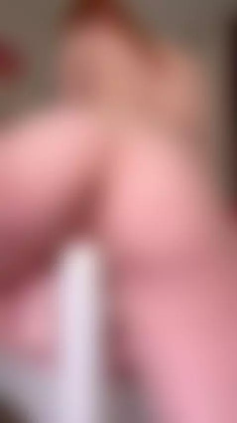 Gorgeous ginger on pink fluff, teasing her wet pussy. Want t... by julietbby