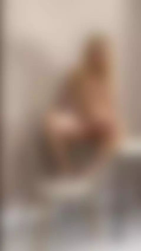 Naked blonde spreads legs wide on chair 🤫 by heldeluxe