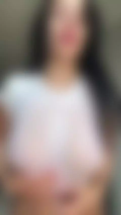 Wet white tee tease from a brunette beauty. Want to see more... by valenciasoul