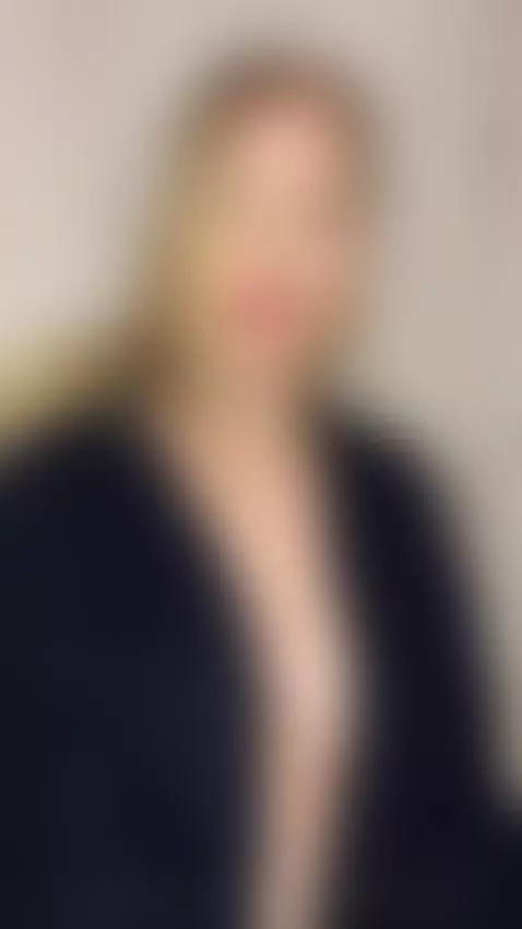 Blonde red lipstick opening robe big tits out hands on sides... by blondydollies