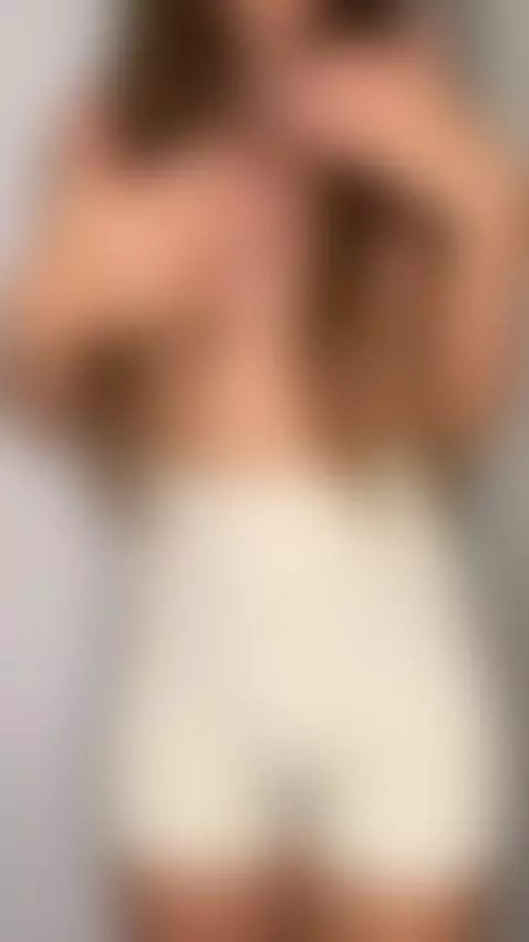 Topless girl teasing herself through tight beige shorts. Tap... by kirasweetpeach