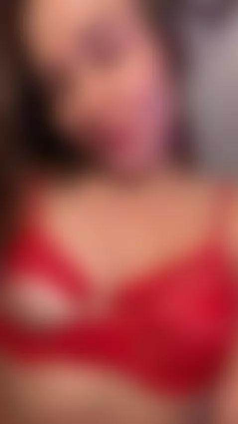 Red mesh bra, tongue out, wet finger on the nipple by kirasweetpeach