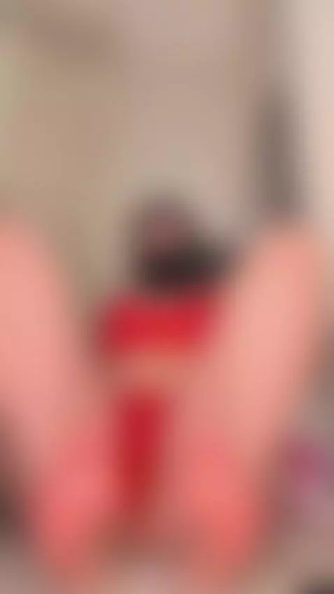 Red lace lingerie black hijab legs pulled apart feet in fron... by mariaamaru