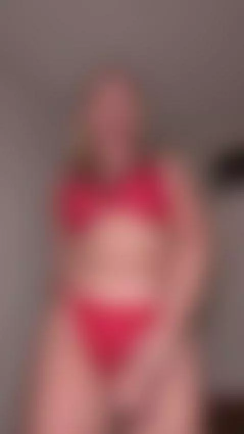 Blonde trans girl in red lingerie wants a blowjob by angielanets