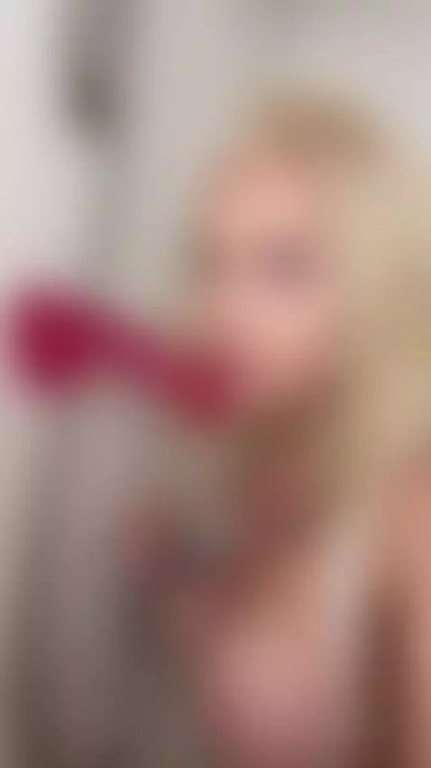 Blonde girl sucks a red toy under running water 😋 by dianabarbie