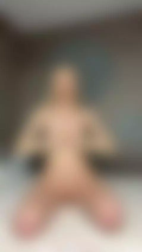Blonde fully nude on her knees with hands together in a teas... by monicamon