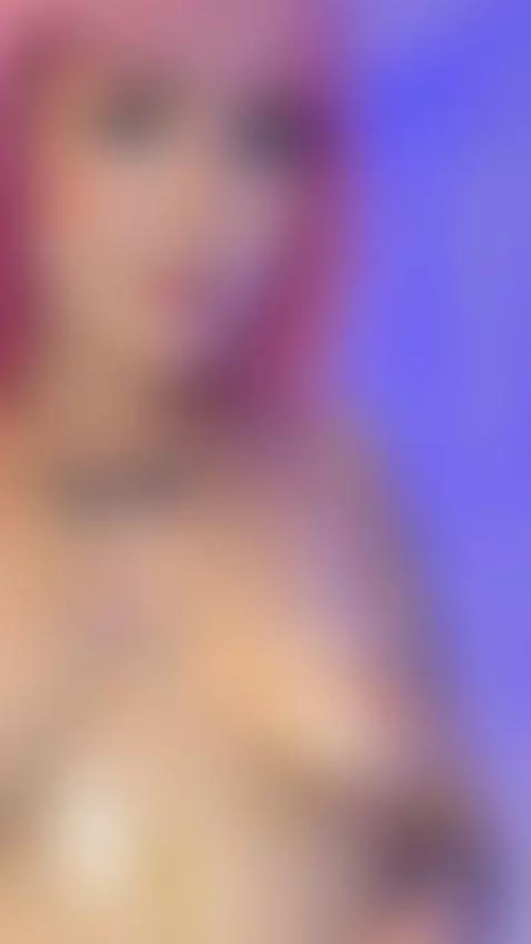 Oiled up pink hair beauty teasing her tits by miapinkyy