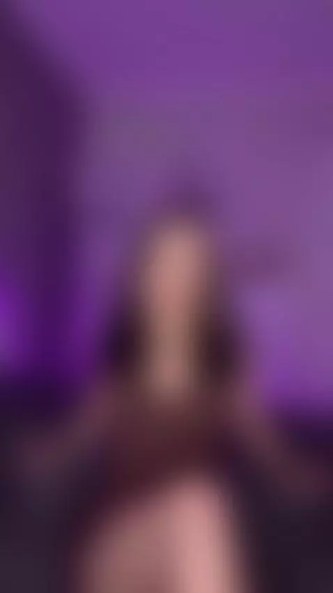 Legs spread wide on the bed under purple light 😇 by sofits