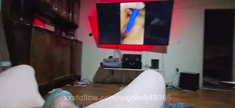 playing with my cock watching homemade movies by wxjohnb48065